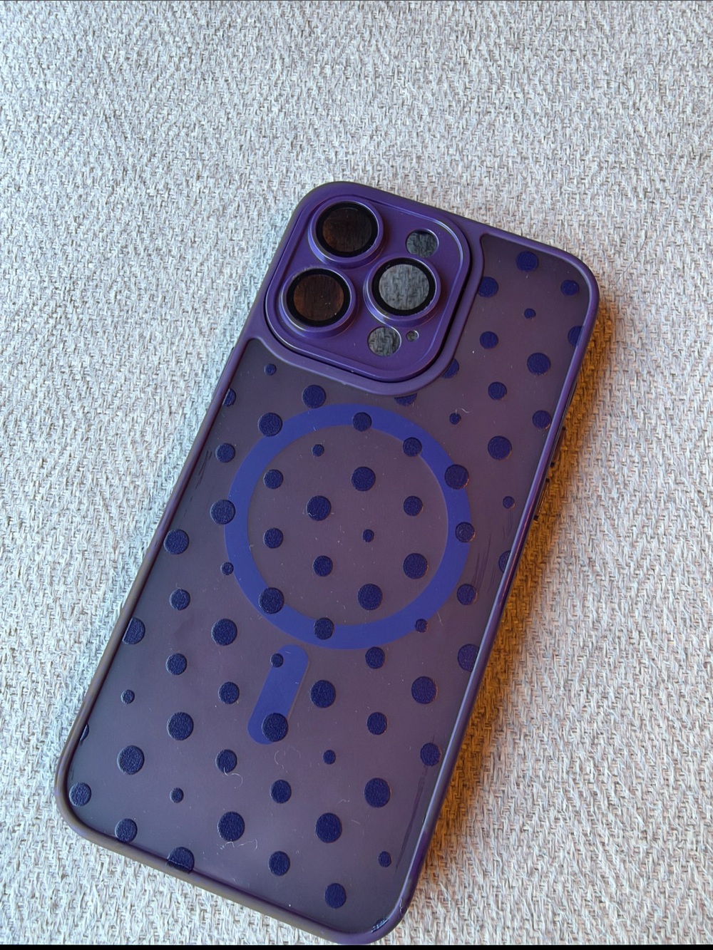 Purple Polka Dot Magnetic-Compatible iPhone Pro MaxCase